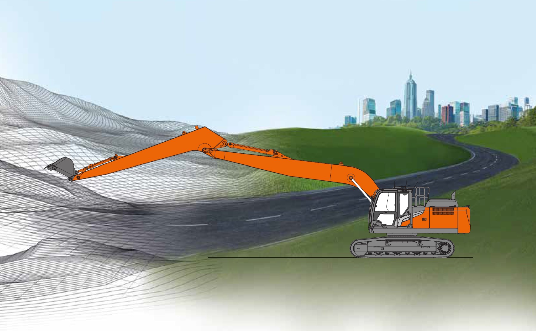 ZX210-7 SLF Super long front excavators - HitachiCM Europe